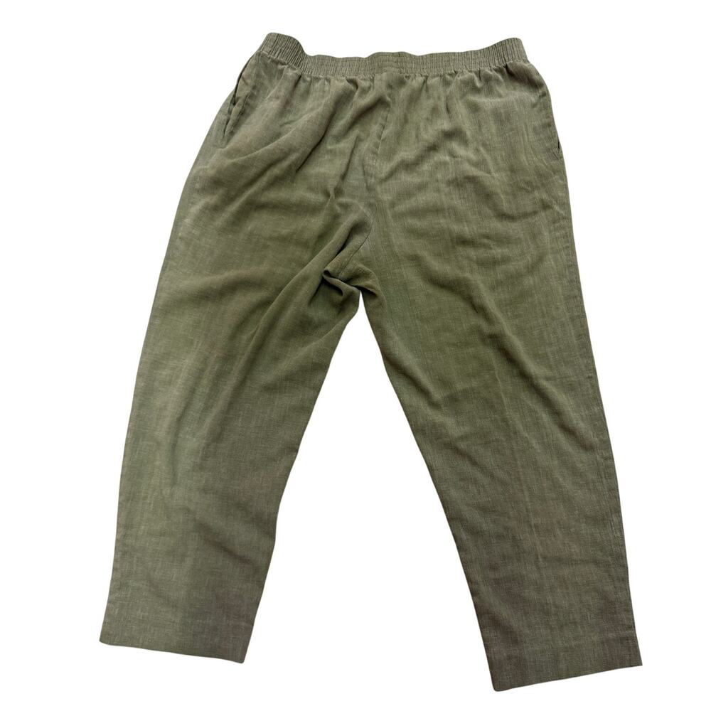 ALFRED DUNNER Women 20W Forest Green Pull On Pants elastic waist - Picture 4 of 4